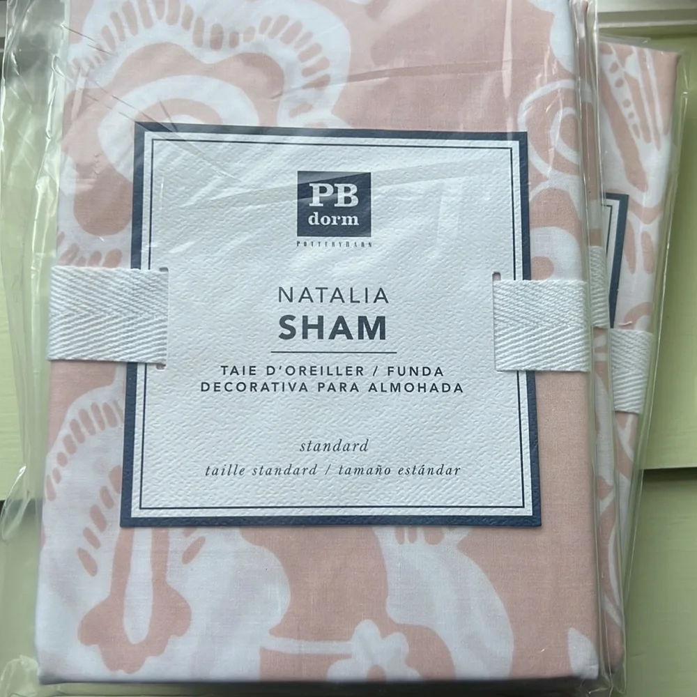 Pottery Barn Teen Dorm, duvet cover & standard sham set Blush Pink & White NWT
